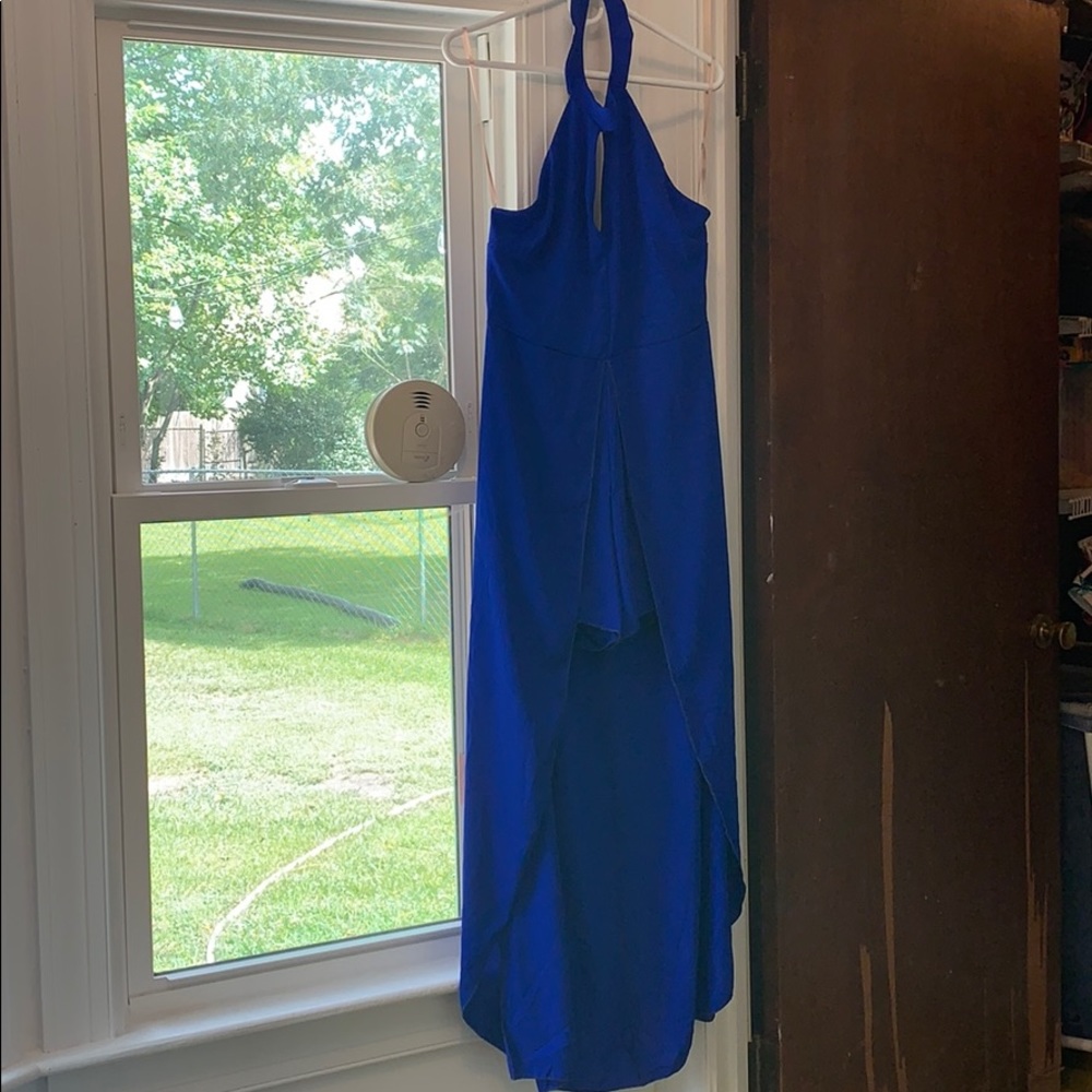 Royal blue high low romper